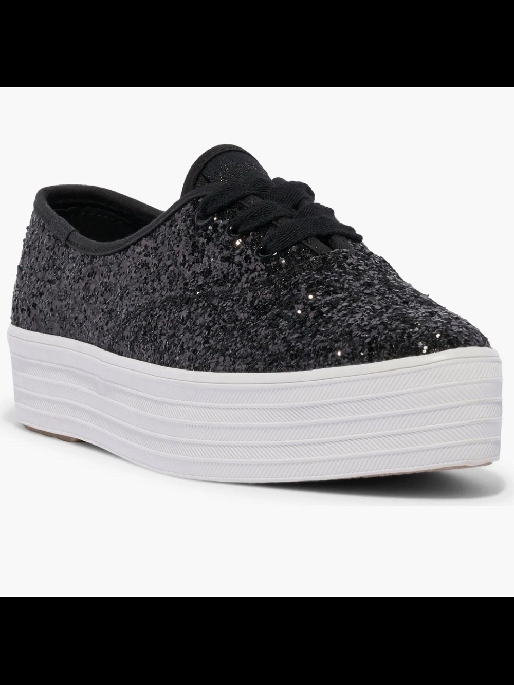 Keds Celebrations Collections Point Toe Black Glitter Platform Sneakers Sz 6.5 - Picture 10 of 13